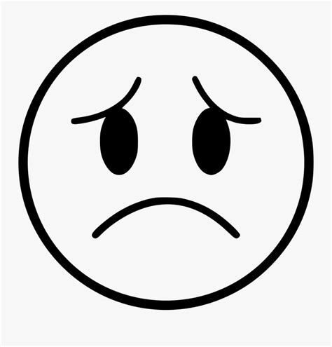 sad clipart black and white